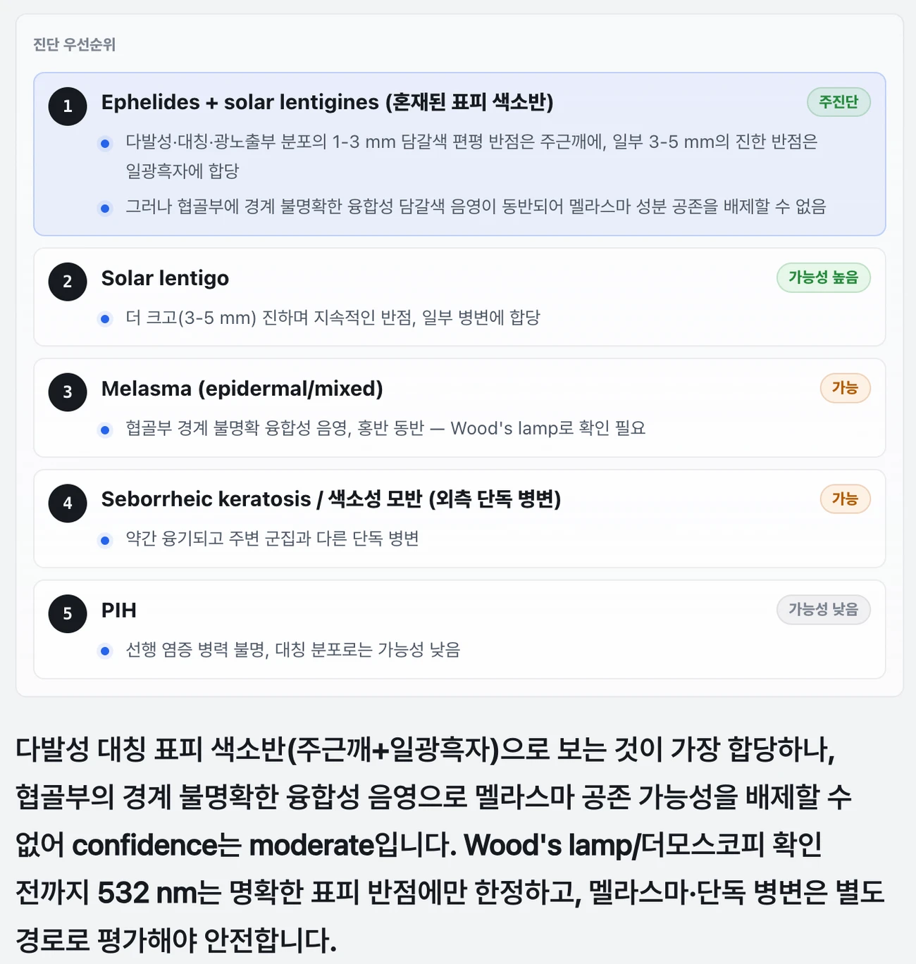 DermatoScan AI 진단 우선순위